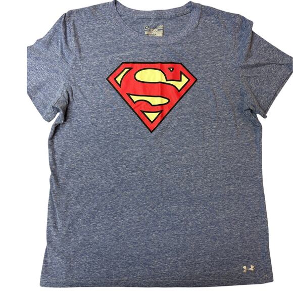 Under Armour Size Lg DC Comics Superman Semi Fitted Women T-Shirt - Picture 1 of 6